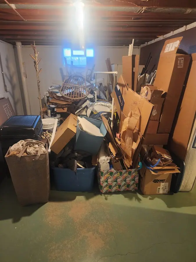 Roll-off dumpster container at job site for 20 Yard Dumpster Rental in Pine Grove